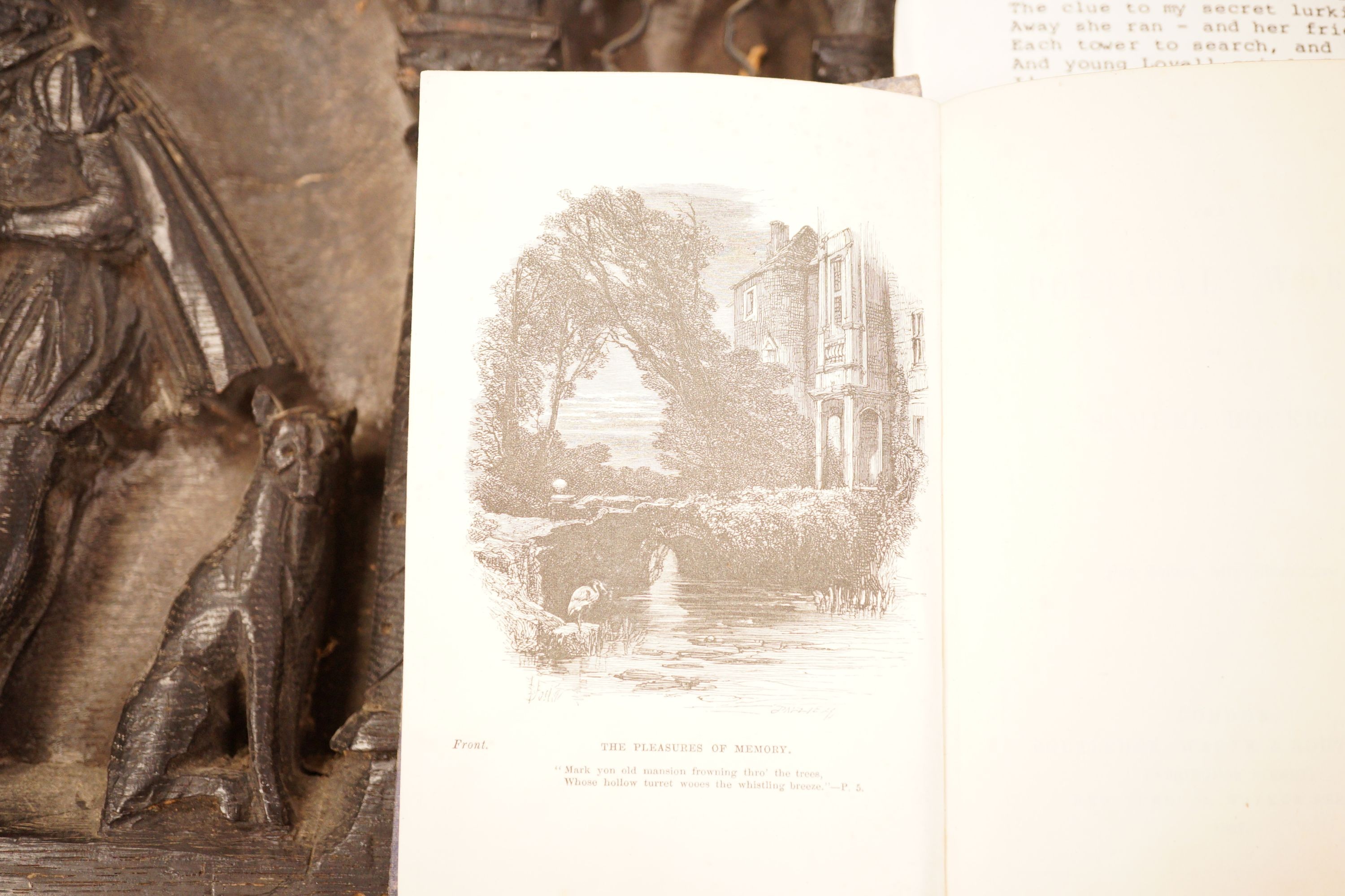 T. H. Bayly, Mistletoe Bough oak panel, with accompanying ‘Rogers’ book and poem, 122cm long